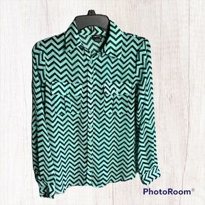 Rue 21 Light Mint Blue Green Sheer Blouse Wm S